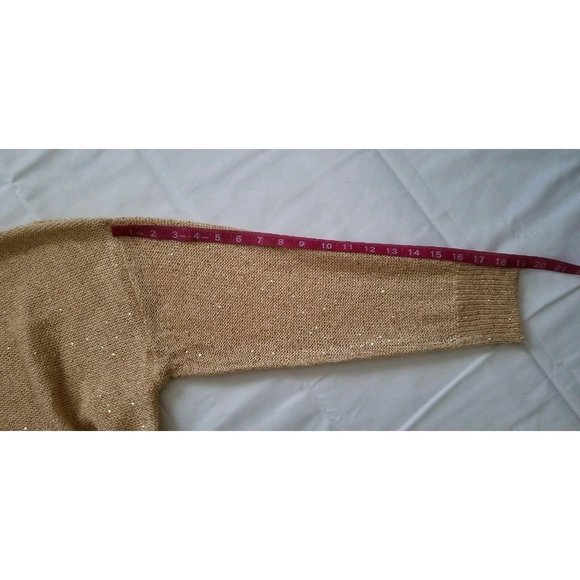 Verve Ami Women's Asymmetric Hem Shimmery Gold Pullover Sweater Plus Size 2X NWT - Picture 6 of 12